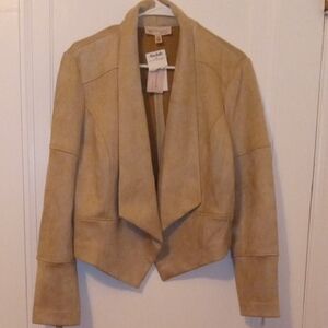 NWT Philosophy large Suede Open-Front Jacket in Beige